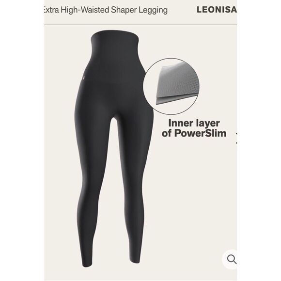 Leonisa Women's Extra High Waisted Firm Compression Shapewear Black Leggings Siz - Picture 8 of 10